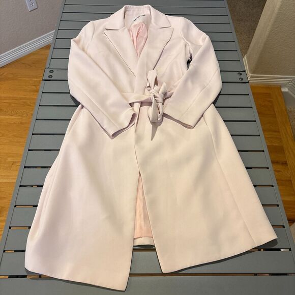 RSVP by Talbots Long Blazer Jacket Womens Size 6 Light Pink Rose Tie Waist Work - Picture 2 of 9